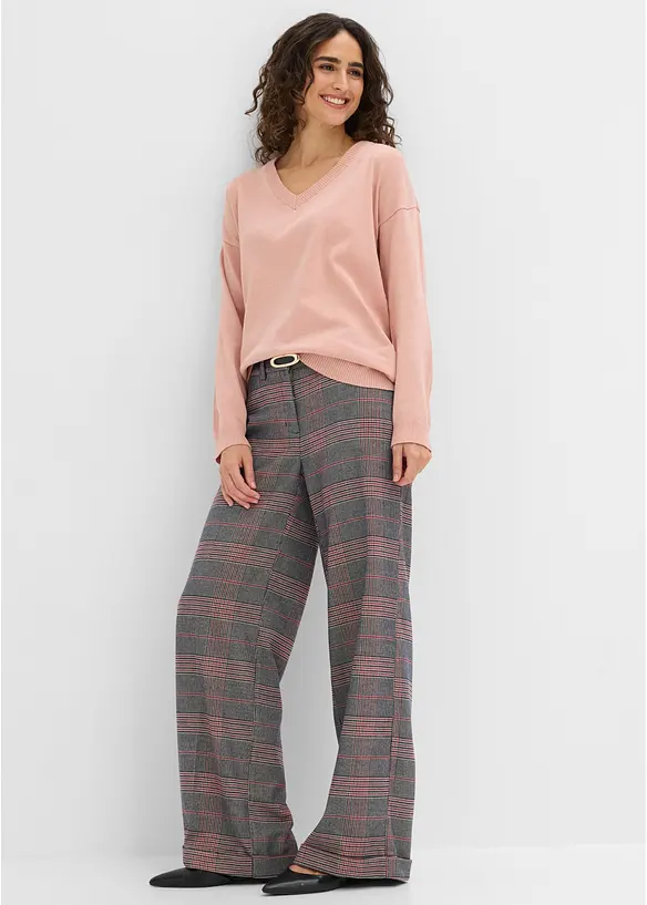 Pull oversize en viscose m&eacute;lang&eacute;e, bonprix