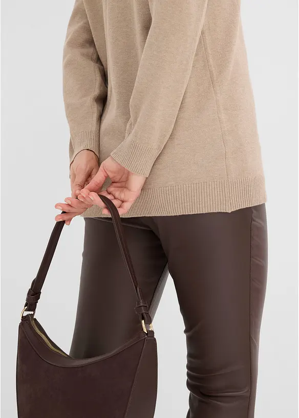 Pull oversize en viscose m&eacute;lang&eacute;e, bonprix