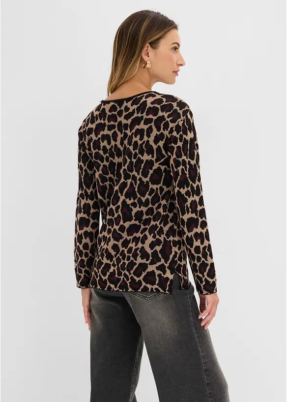 Feinstrickpullover mit Jacquardmuster, bonprix