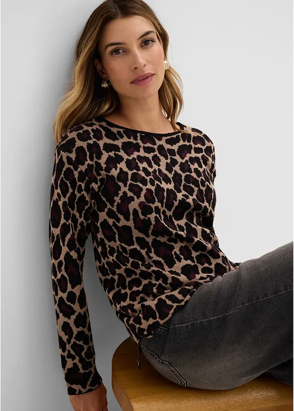 Feinstrickpullover mit Jacquardmuster, bonprix