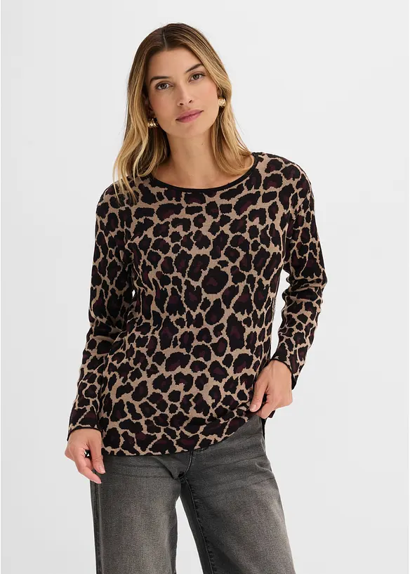 Feinstrickpullover mit Jacquardmuster, bonprix