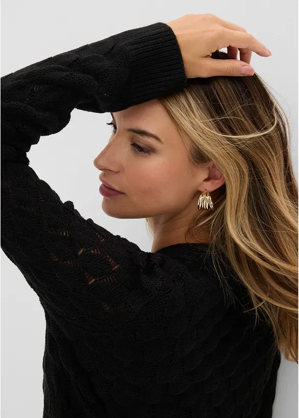 Gilet en maille ajour&eacute;e, bonprix