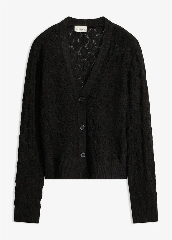 Gilet en maille ajour&eacute;e, bonprix