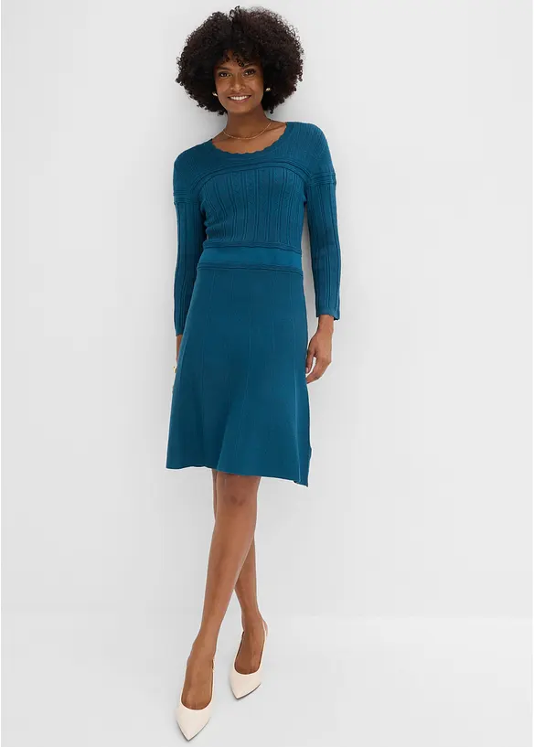 Robe en maille ajour&eacute;e, bonprix