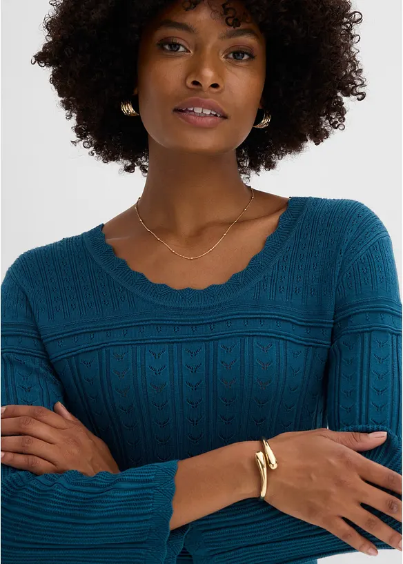 Robe en maille ajour&eacute;e, bonprix