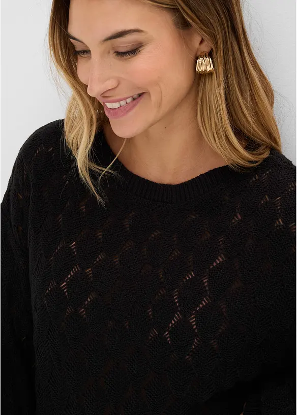 Pull en maille ajour&eacute;e, bonprix