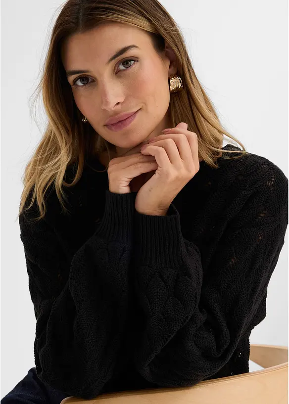Pull en maille ajour&eacute;e, bonprix