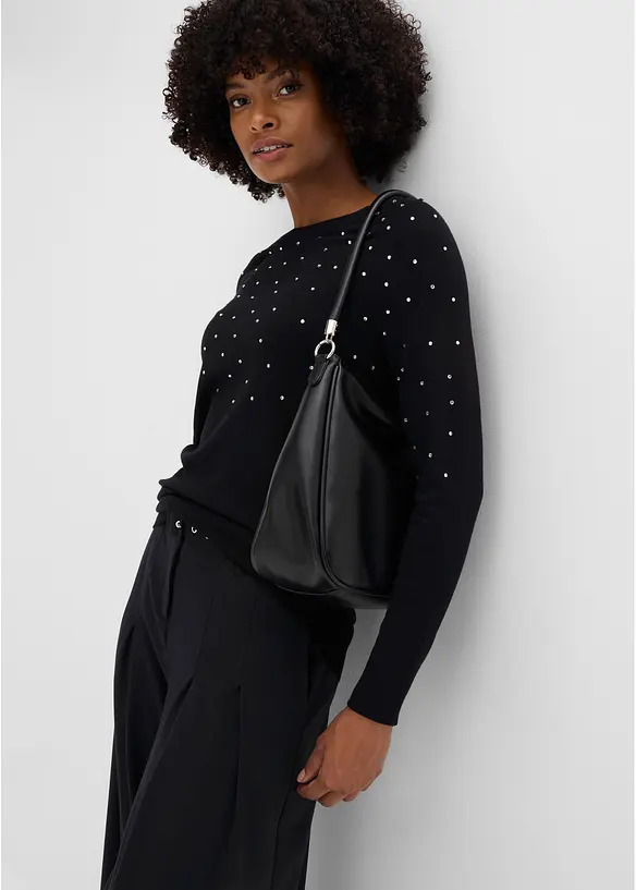 Pull long &agrave; strass, bonprix