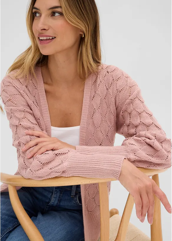 Ajour-Strickjacke, bonprix