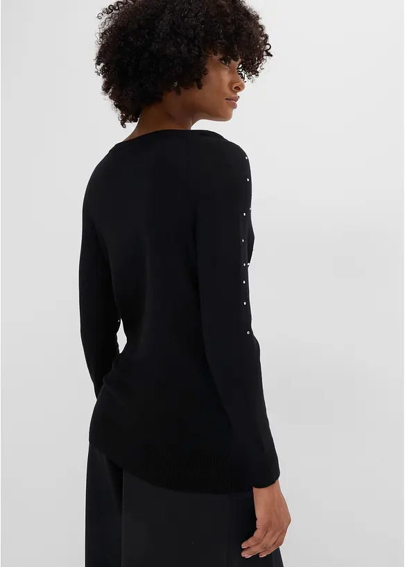 Pull long &agrave; strass, bonprix