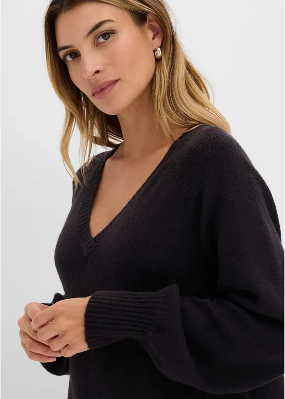 Oversized Strickkleid in Midil&auml;nge, bonprix