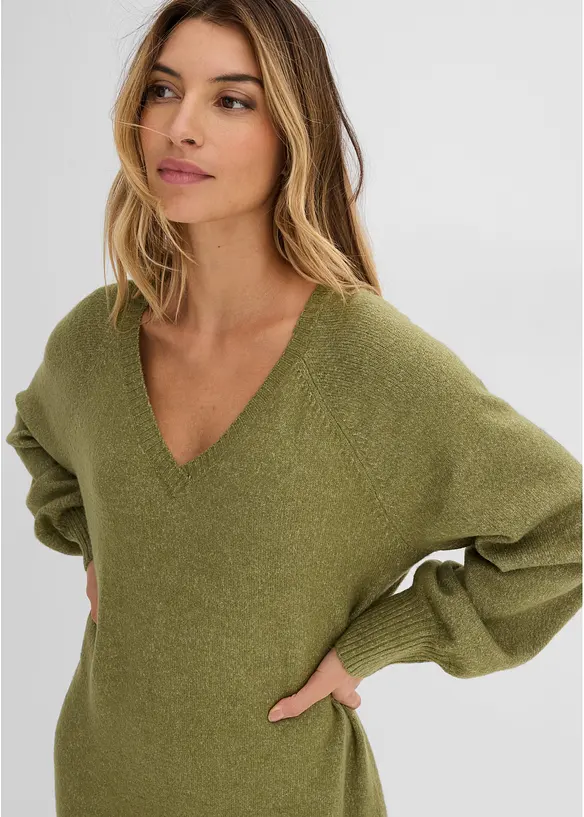 Oversized Strickkleid in Midil&auml;nge, bonprix