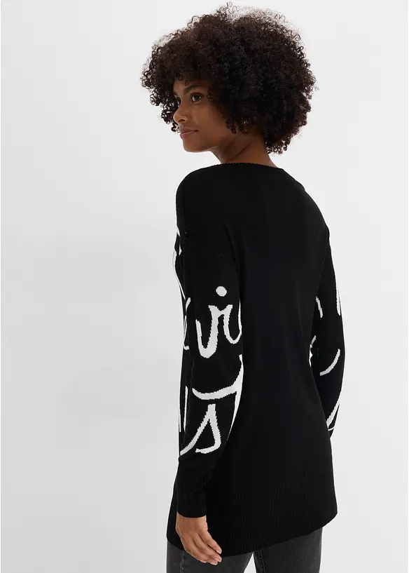 Longpullover mit Schriftzug, bonprix
