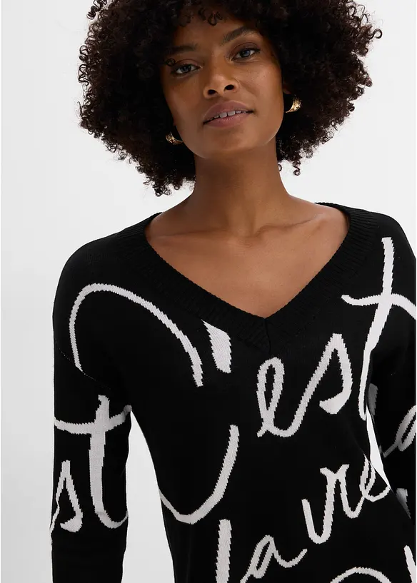 Longpullover mit Schriftzug, bonprix