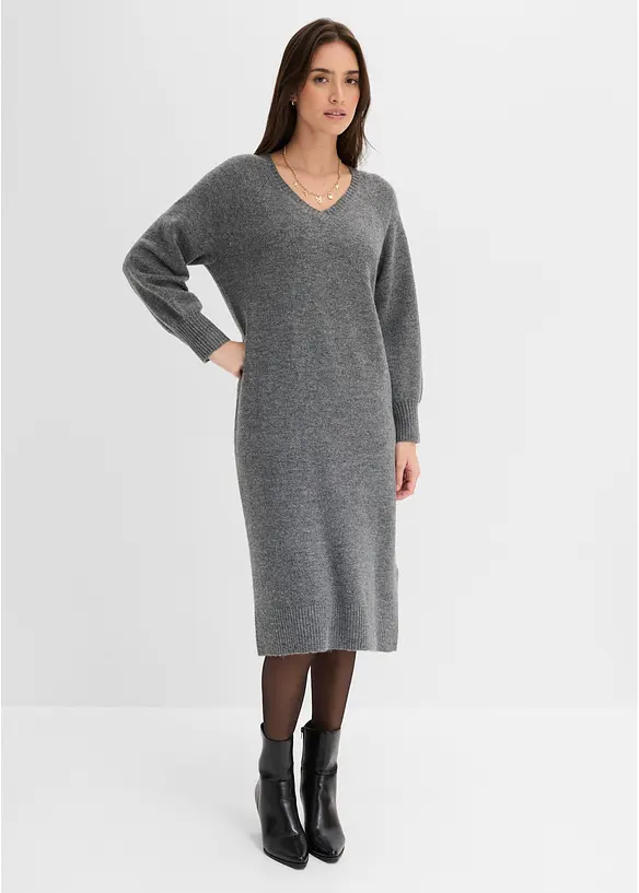 Oversized Strickkleid in Midil&auml;nge, bonprix