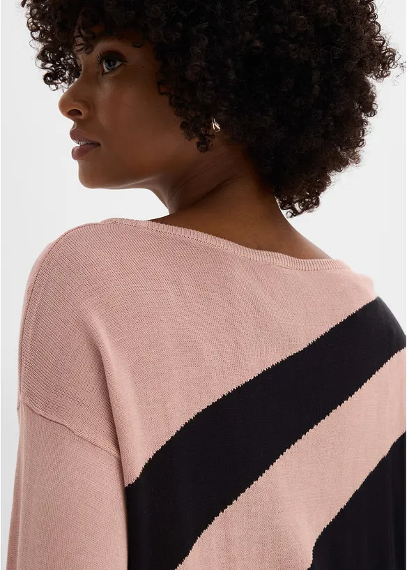 Pull long avec strass, bonprix