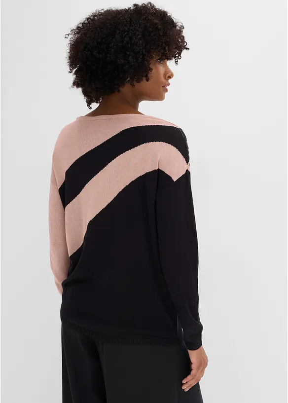 Pull long avec strass, bonprix