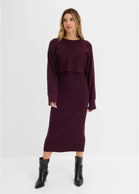 Robe et pull en maille (ens. 2 pces), bonprix
