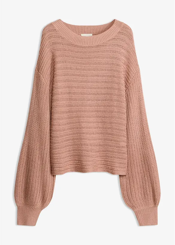 Pull oversize en maille ajour&eacute;e, bonprix