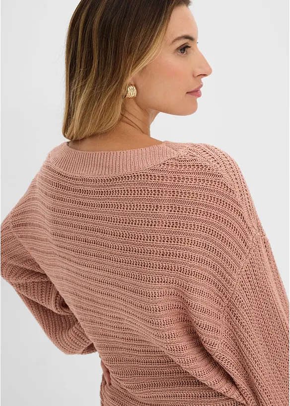 Pull oversize en maille ajour&eacute;e, bonprix