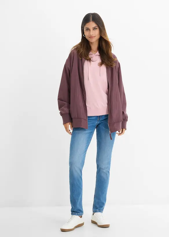 Jean droit taille mi-haute, extensible, bonprix