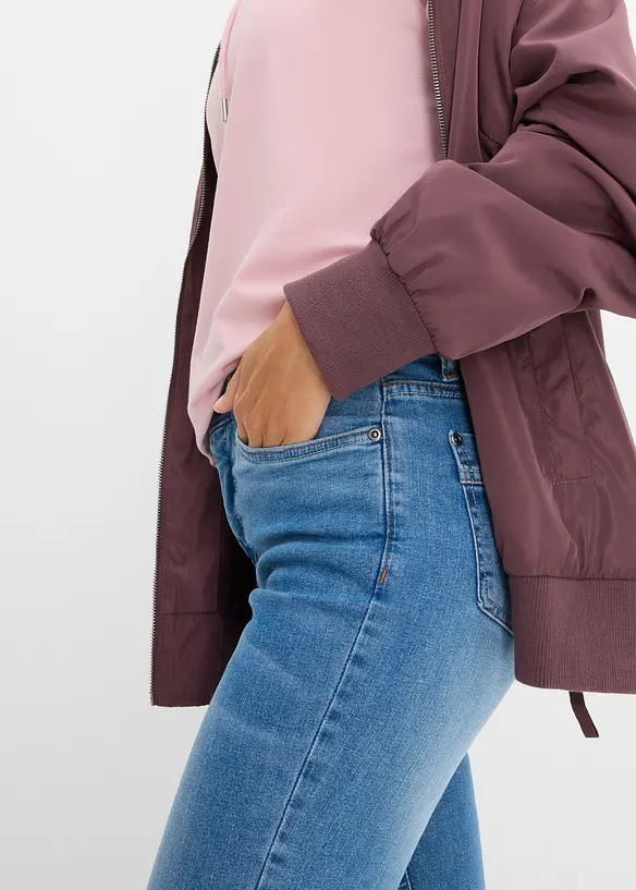 Jean droit taille mi-haute, extensible, bonprix
