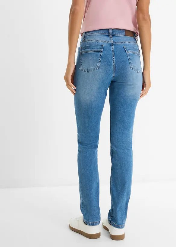 Jean droit taille mi-haute, extensible, bonprix