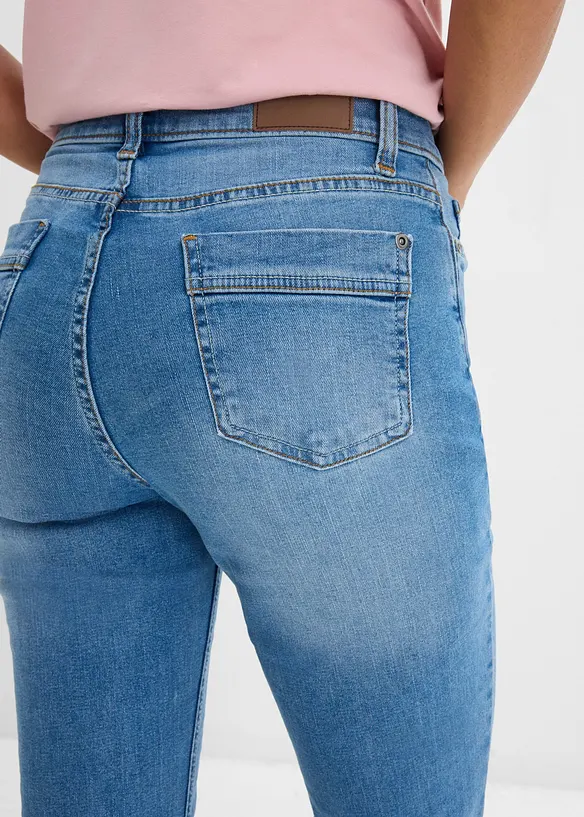 Jean droit taille mi-haute, extensible, bonprix