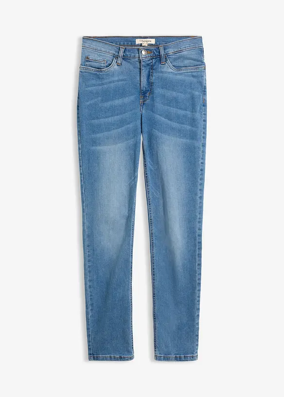 Jean droit taille mi-haute, extensible, bonprix