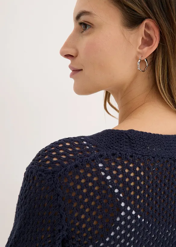 Gilet en maille ajour&eacute;e, bonprix