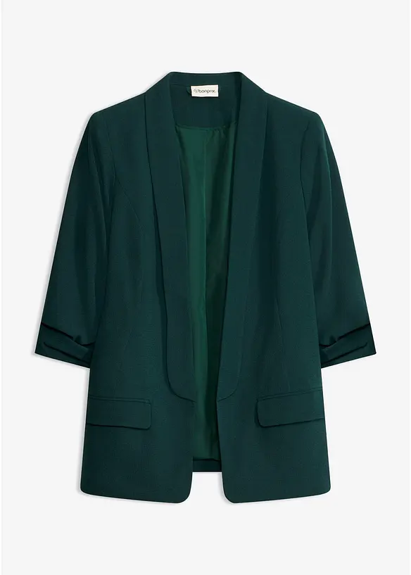 Blazer long &agrave; manches drap&eacute;es, bonprix