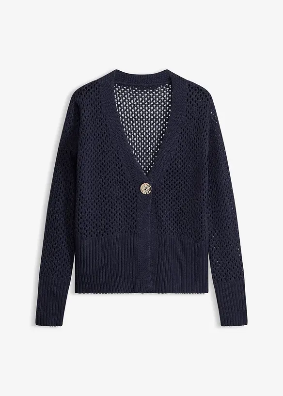 Gilet en maille ajour&eacute;e, bonprix