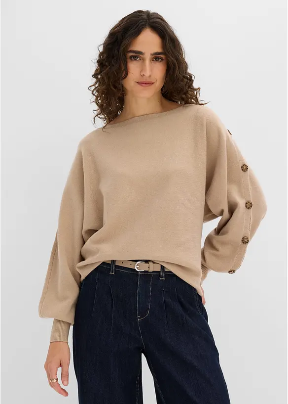 Pullover mit Knopfdetails, bonprix