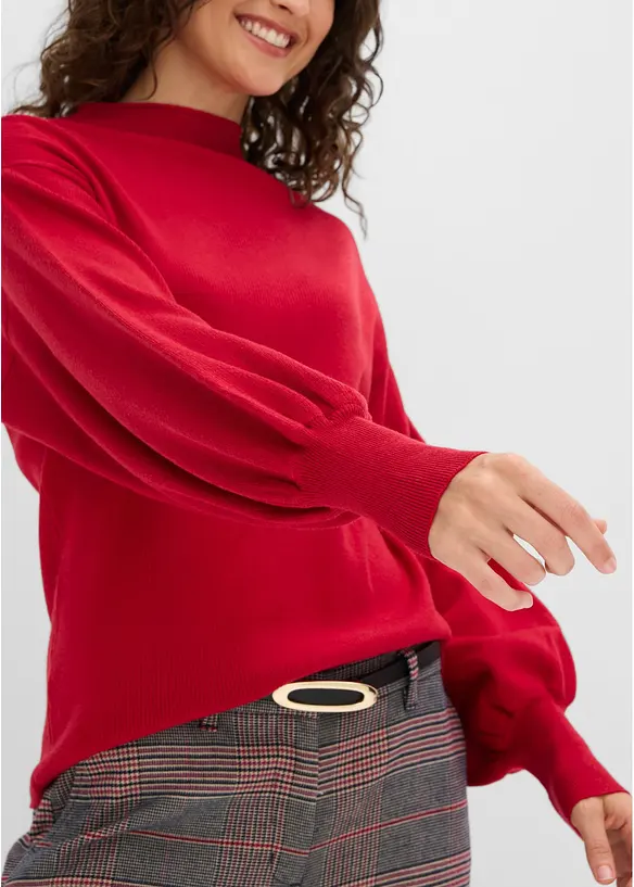 Strickpullover mit Ballon&auml;rmeln, bonprix