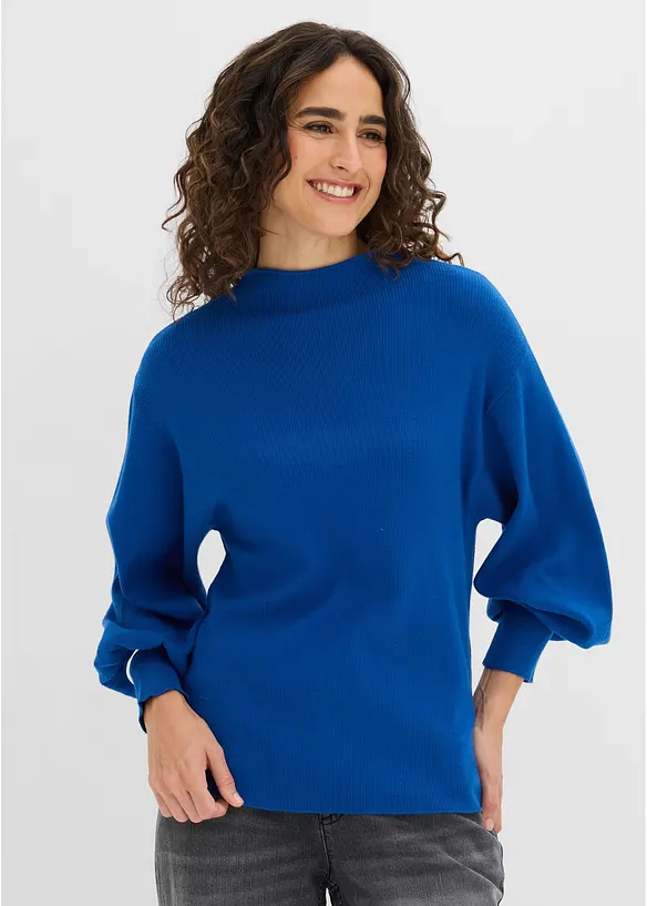 Strickpullover mit Ballon&auml;rmeln, bonprix