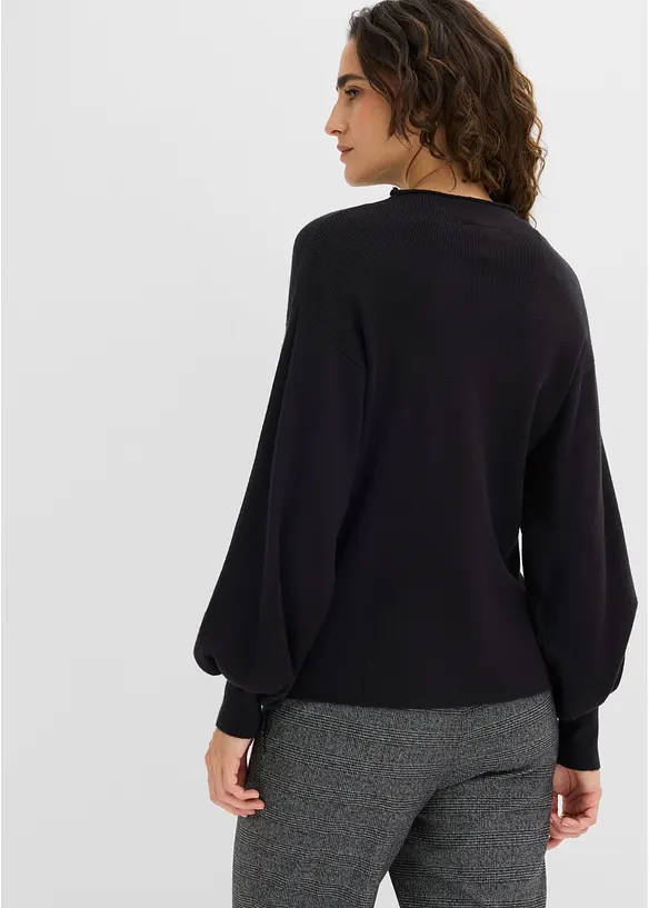 Strickpullover mit Ballon&auml;rmeln, bonprix