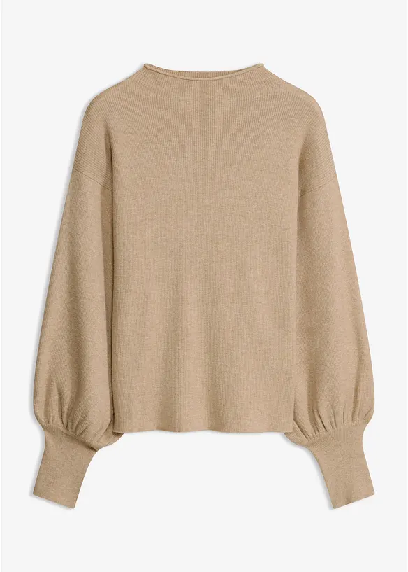 Strickpullover mit Ballon&auml;rmeln, bonprix
