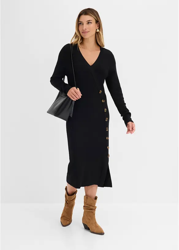 Robe en maille de viscose m&eacute;lang&eacute;e, bonprix