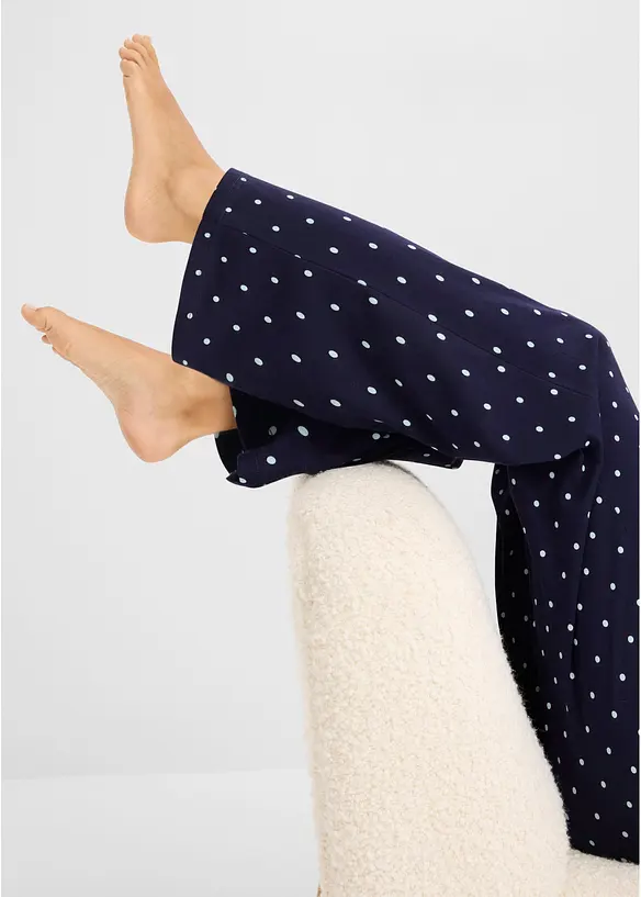 Lange Pyjamahose aus reiner Baumwolle (2er Pack), bonprix