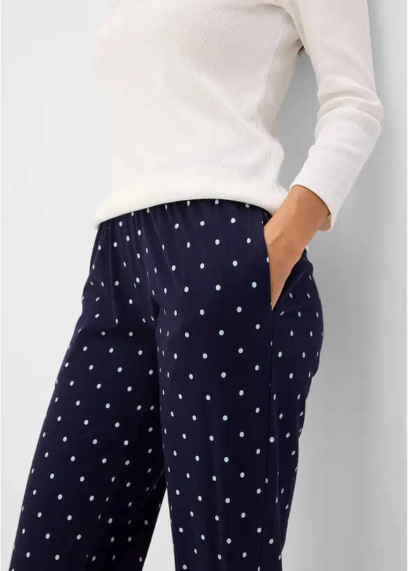 Lange Pyjamahose aus reiner Baumwolle (2er Pack), bonprix