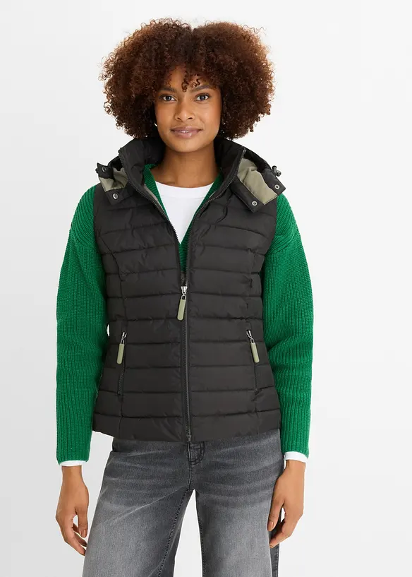 Doudoune sans manches &agrave; capuche, bonprix