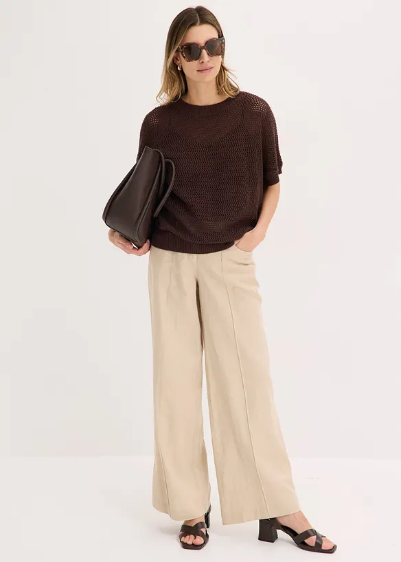 Oversize-Pullover aus Baumwoll-Mix, bonprix