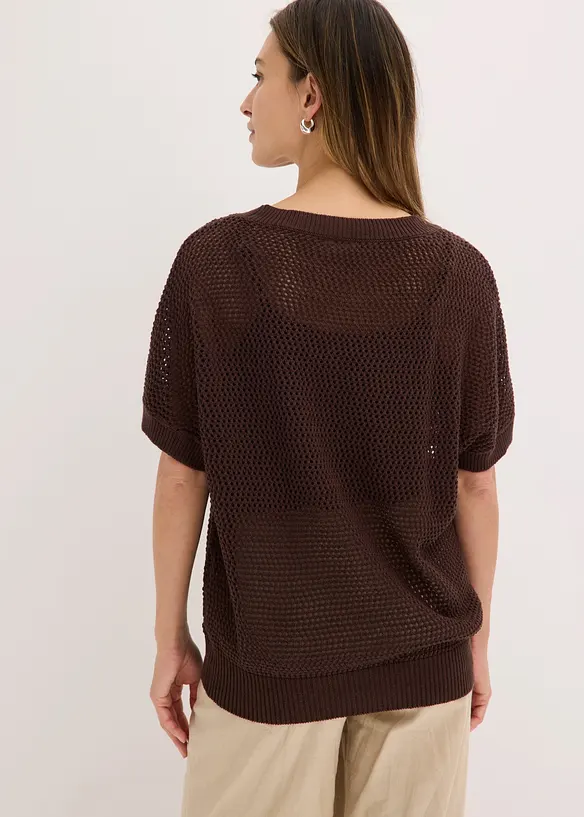 Oversize-Pullover aus Baumwoll-Mix, bonprix
