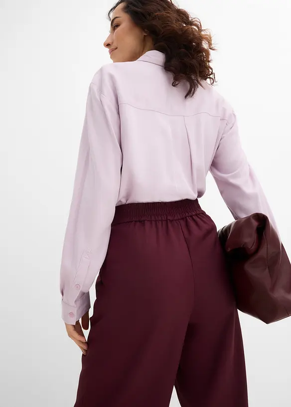 Pantalon &agrave; texture twill et taille extensible, bonprix