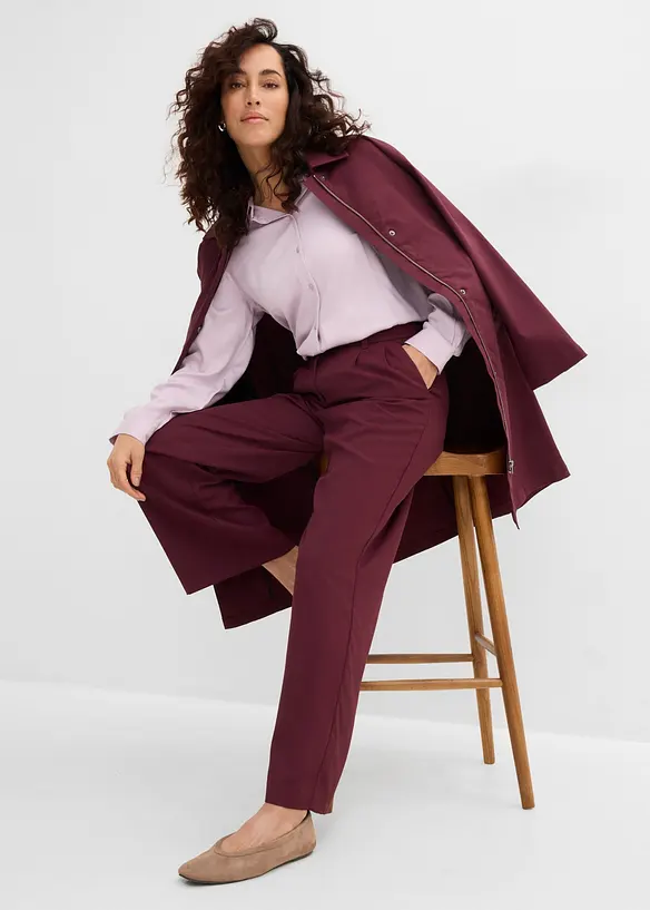 Pantalon &agrave; texture twill et taille extensible, bonprix