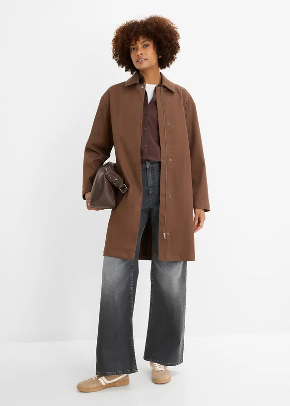 Trench oversize d&eacute;perlant, bonprix