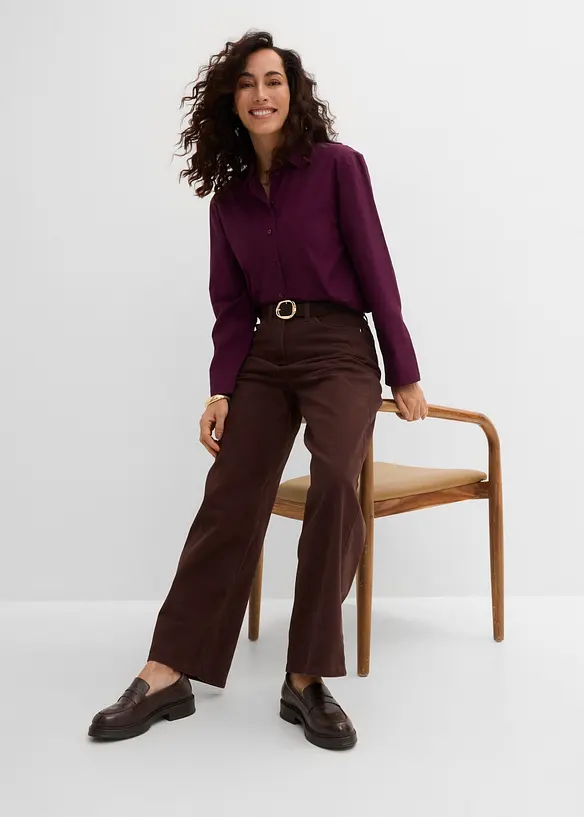Hemdbluse aus reiner Bio-Baumwolle, bonprix