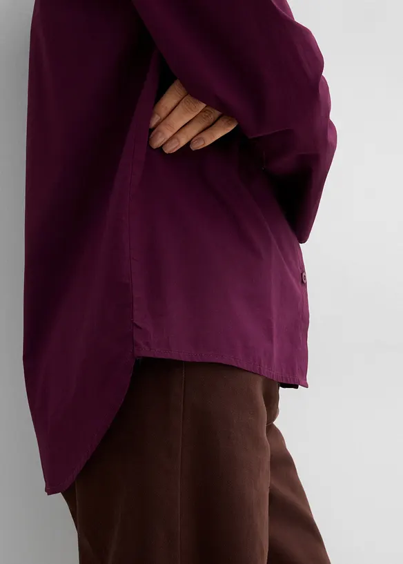 Hemdbluse aus reiner Bio-Baumwolle, bonprix