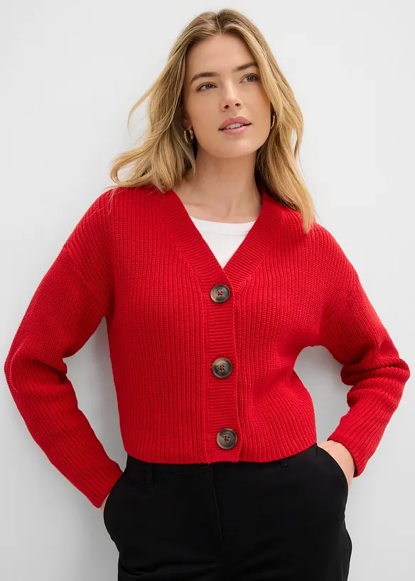 Grobstrickjacke aus reiner Baumwolle, bonprix