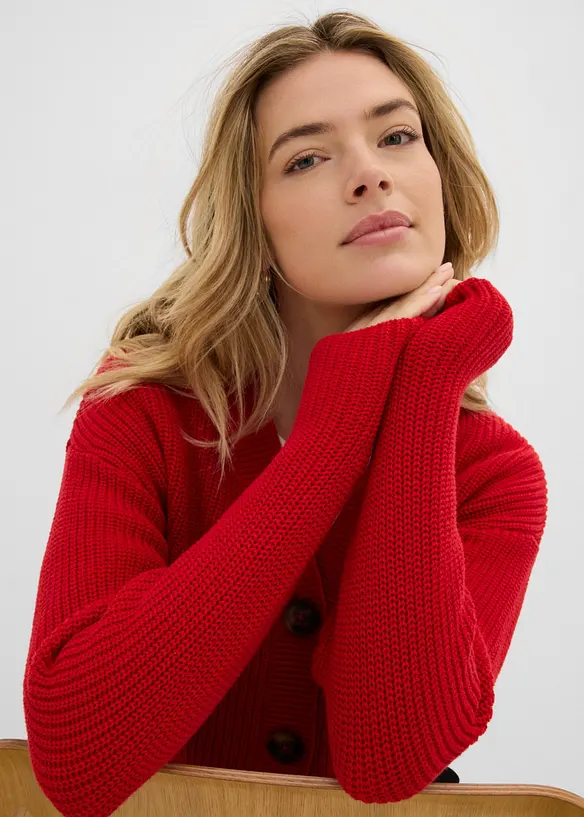Grobstrickjacke aus reiner Baumwolle, bonprix